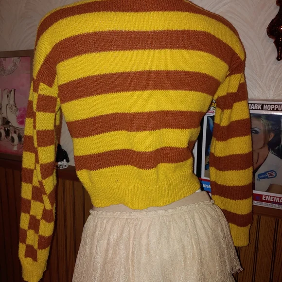 Almost Famous Yellow and Brown Checkered Cardigan - Picture 2 of 3